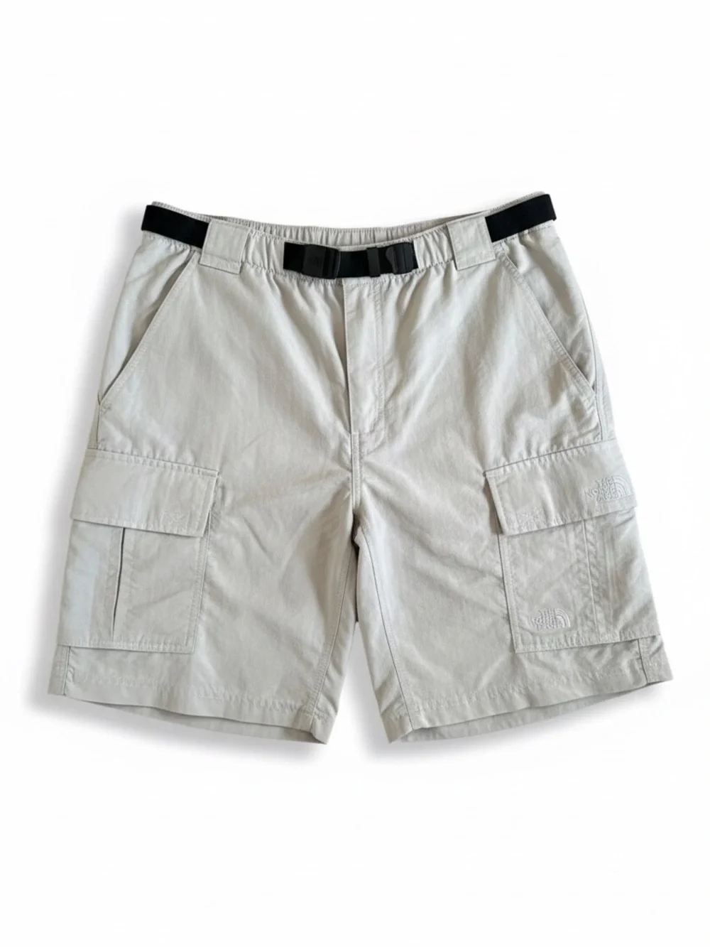 The North Face Nylon Hiking Shorts Tan Cargo Belted Utility Outdoor Medium